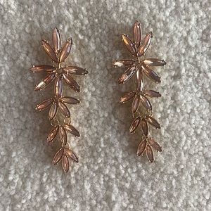 Gold-Tone Crystal Flower Earrings
